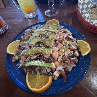 $24 plate of camaron and pulpo, I'm a big dude and still couldn't finish it. Amazing