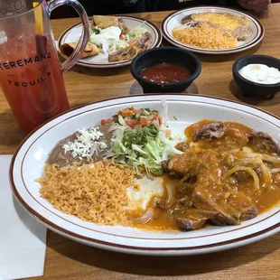 Carnitas plate with a michelada! Bomb!