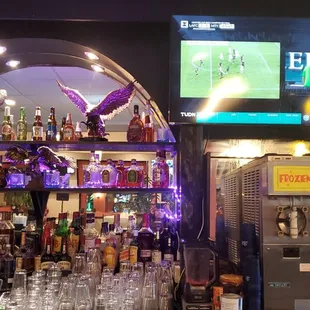 a bar with a lot of liquor