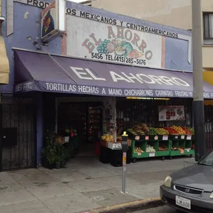 a car parked in front of a mexican restaurant