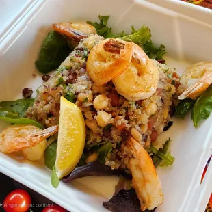 Quinoa salad with shrimp