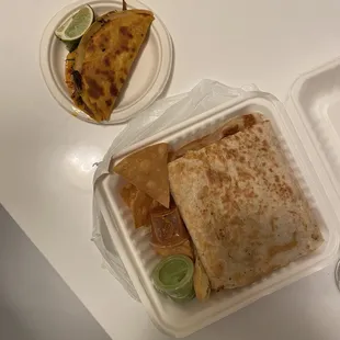  a meal in a styrofoam container