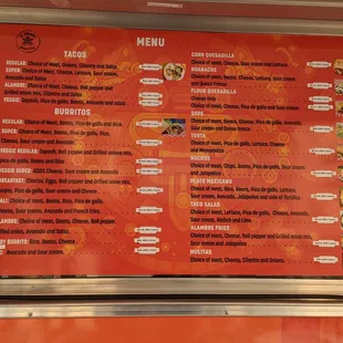 Their latest food truck menu (Sep 2022)