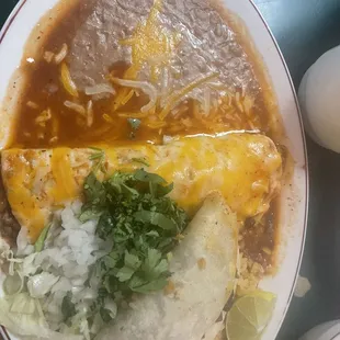 Deluxe Beef Enchilada and steak tack