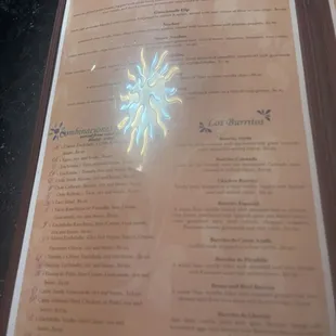 menu