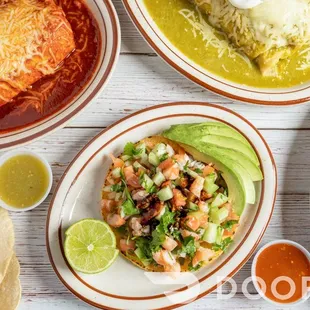 plates of mexican food