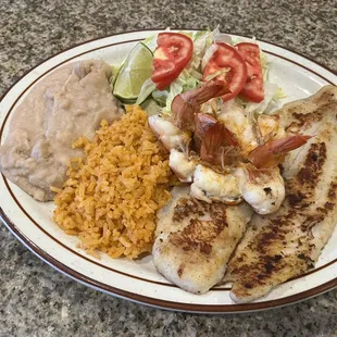 Fish fillet with shrimp