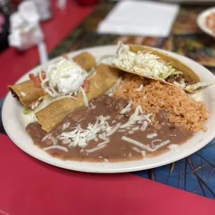 A. Two Chicken Flautas &amp; Beef Taco