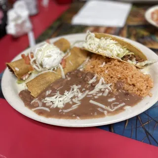 A. Two Chicken Flautas & Beef Taco