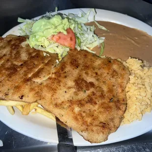Chicken milanesa plate