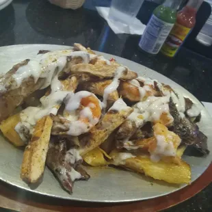 Pico de ray chicken, steak,shrimp, and ribs