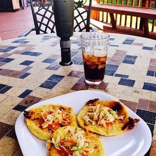 a plate of food and a drink