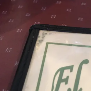 Mold in the menu