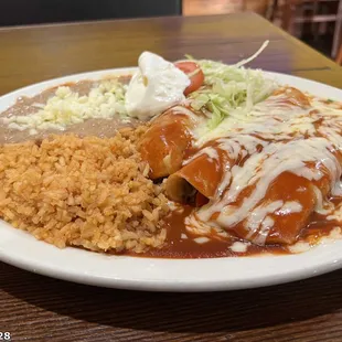 3 Red Sauce Enchiladas