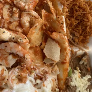 cheese Enchiladas w/ shrimp