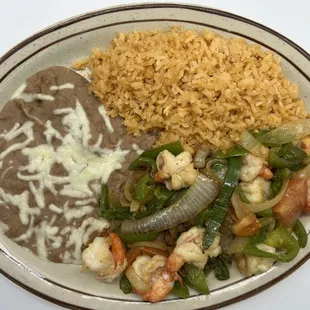 Shrimp Rancheros/Fajitas