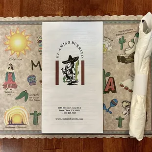 Place setting and menu