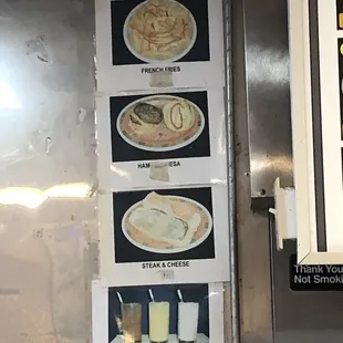 a menu for a fast food restaurant