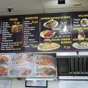 a menu for a mexican restaurant