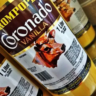 a closeup of a bottle of rumpuff