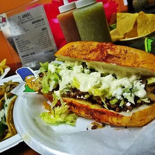 Only a Mexico City style Pambozo sandwich filled with Chorizo, Taters n Cheese OMG fantastic Delicious