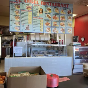 the counter and menus