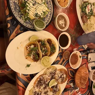 a table full of mexican food