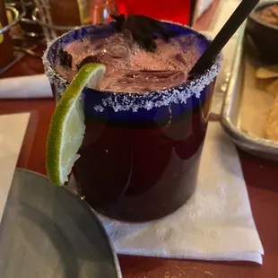 Hibiscus margarita! How cute! Really hibiscus flowers on top, as they are edible &amp; high in Vitamin C. So it's healthy