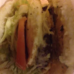 Arepa burger w an egg