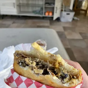 Several bites into arepa