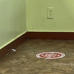 The floor near counter