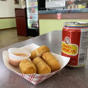 Venezuelan tequeños (cheese fingers). Pretty good with the fry sauce ("pink sauce")