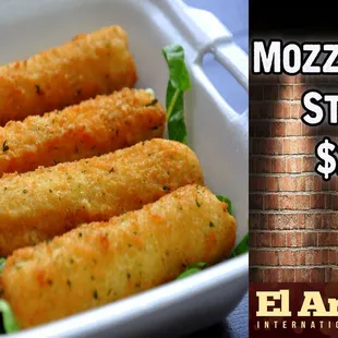 mozzarella sticks in a container