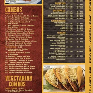 Combos/Vegetarian/A la Carte