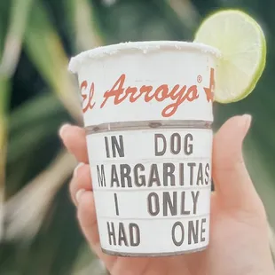 a hand holding a cup of margarita