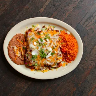 a plate of mexican food