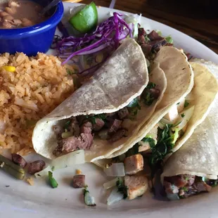 Chilango tacos - street tacos available with steak or chicken. Really good.