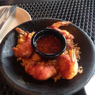 Shrimp Diablo, I think-free when you check in on Yelp!