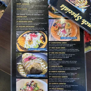 Lunch menu