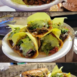 a variety of tacos