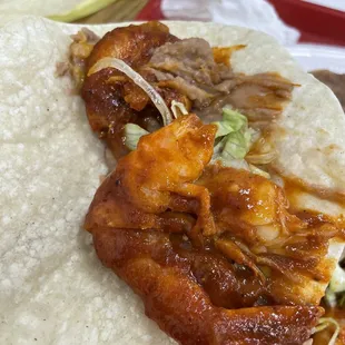 Shrimp a la diabla taco