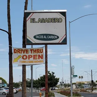 a drive thru open sign
