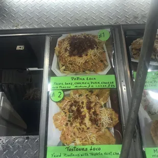 Menu- Papas Locas, Tostones Loco