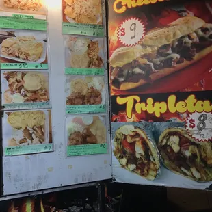 menu, tacos