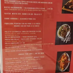 a menu for a mexican restaurant