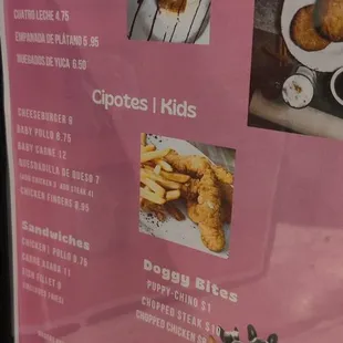 a menu for a restaurant