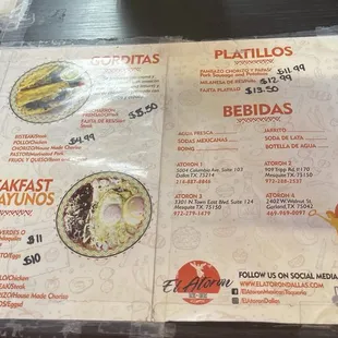 menu