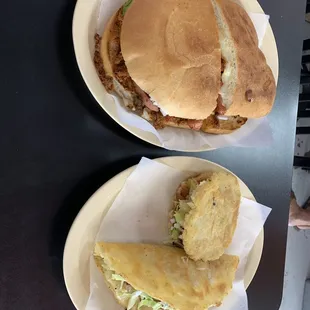 Torta, quesadilla, and gordita. Look at the size of the torta!