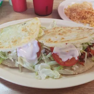 Gorditas, chicken and pastor