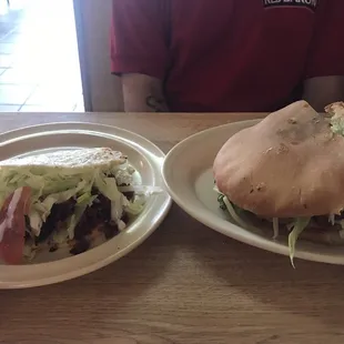 Chorizo gordita and al pastor torta